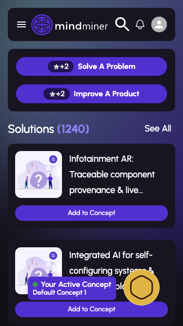Feeds page on mobile